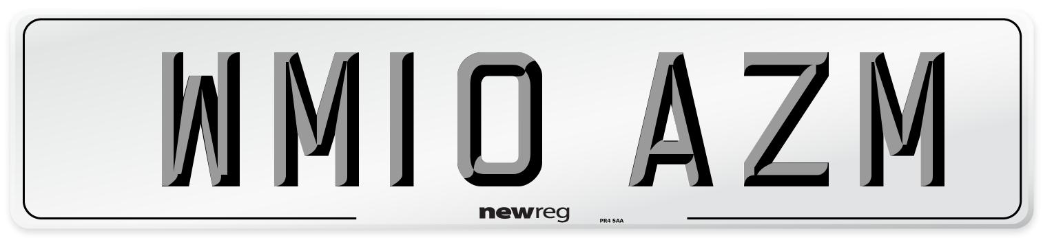 WM10 AZM Number Plate from New Reg